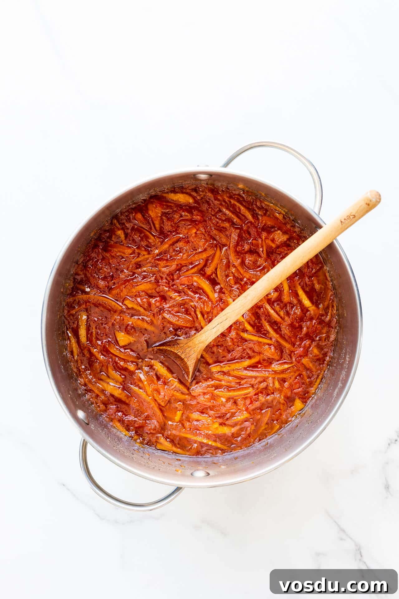 Grapefruit marmalade before cooking.