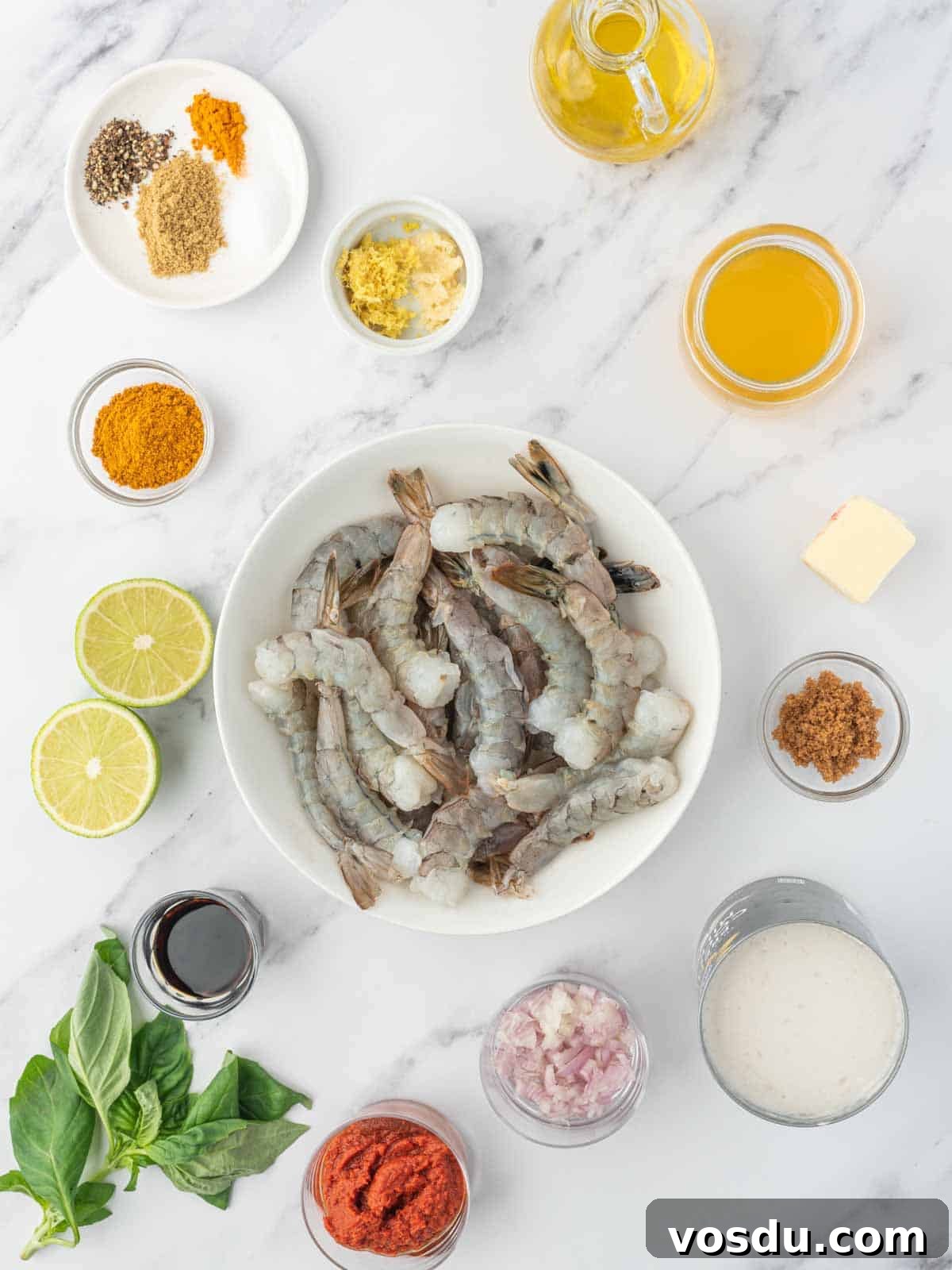 Thai Coconut Shrimp Curry Recipe — Creamy Coconut Prawn Curry 3 Ingredients needed for thai coconut curry shrimp.