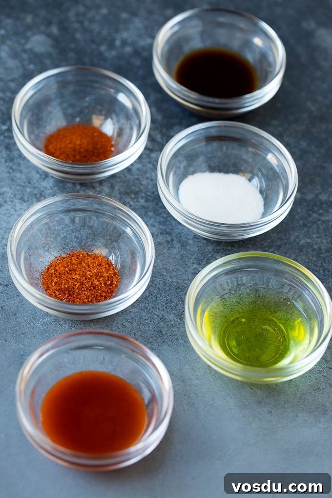 Fry Sauce Recipe #sauce #dinneratthezoo A variety of spices and seasonings in small bowls.