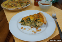 Chicken Pesto Quiche with Spinach and Mozzarella