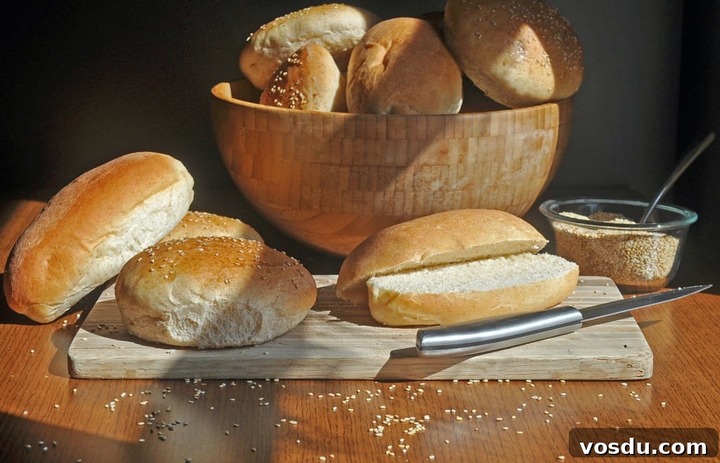 Homemade Burger & Hot Dog Buns: Soft, Fluffy Recipes for Sandwiches 2 Homemade hamburger and hot dog buns