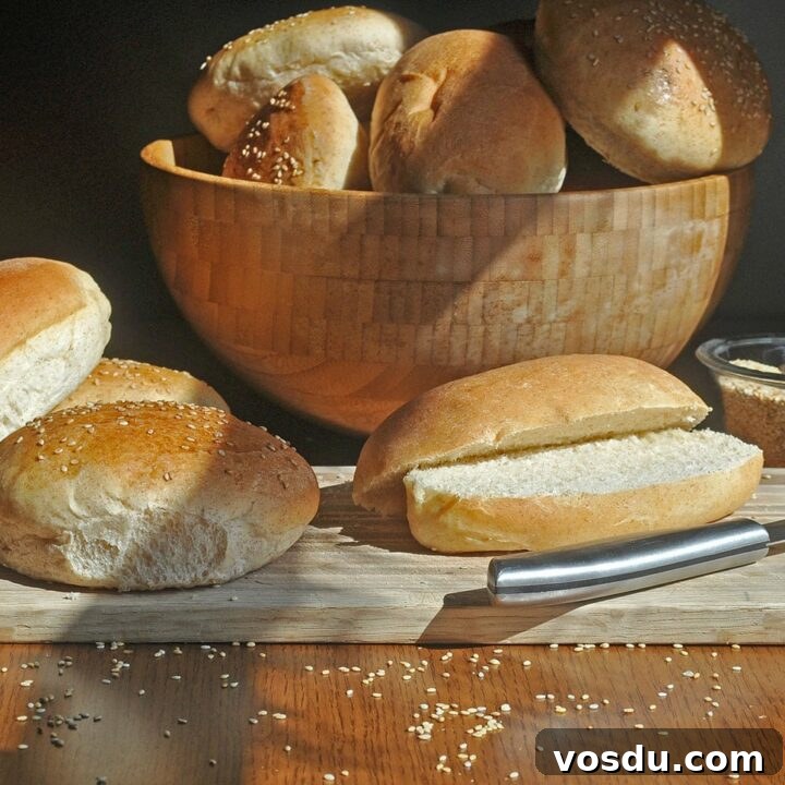 Homemade hamburger and hotdog buns