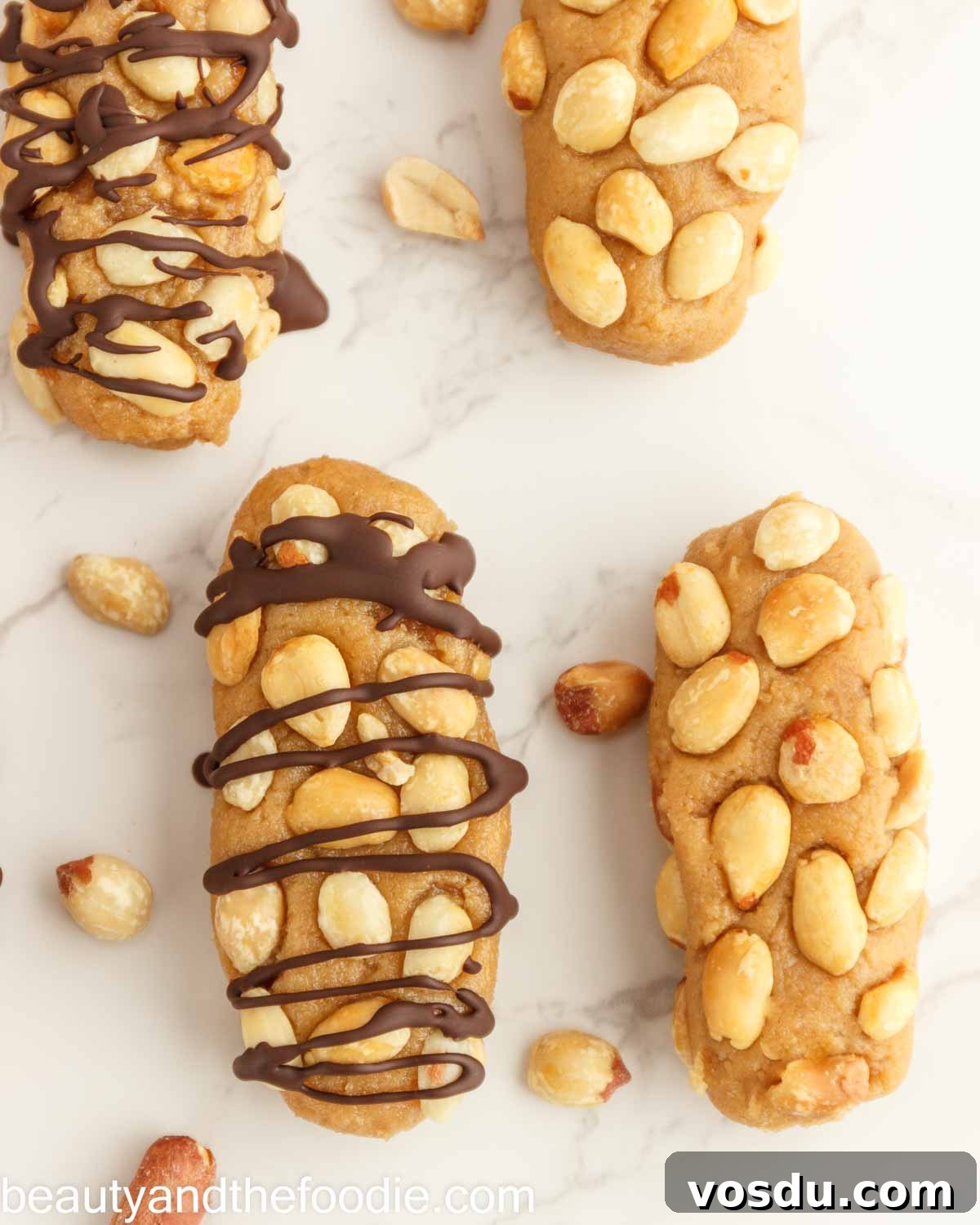 Keto Payday Candy Bar Recipe: Low-Carb Payday-Style Treat 4 A keto payday bar with peanuts.