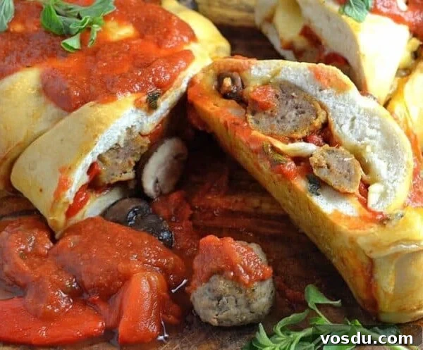 Cheesy Chicken Meatball Casserole with Tomato Basil Sauce 15 Meatball stromboli