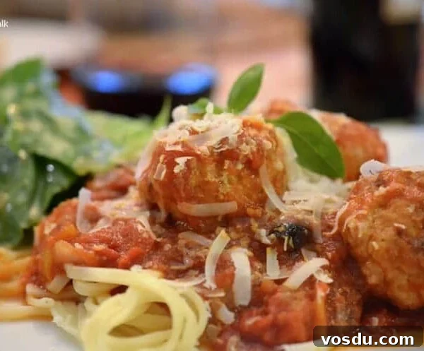 Cheesy Chicken Meatball Casserole with Tomato Basil Sauce 16 Plate of chicken meatballs