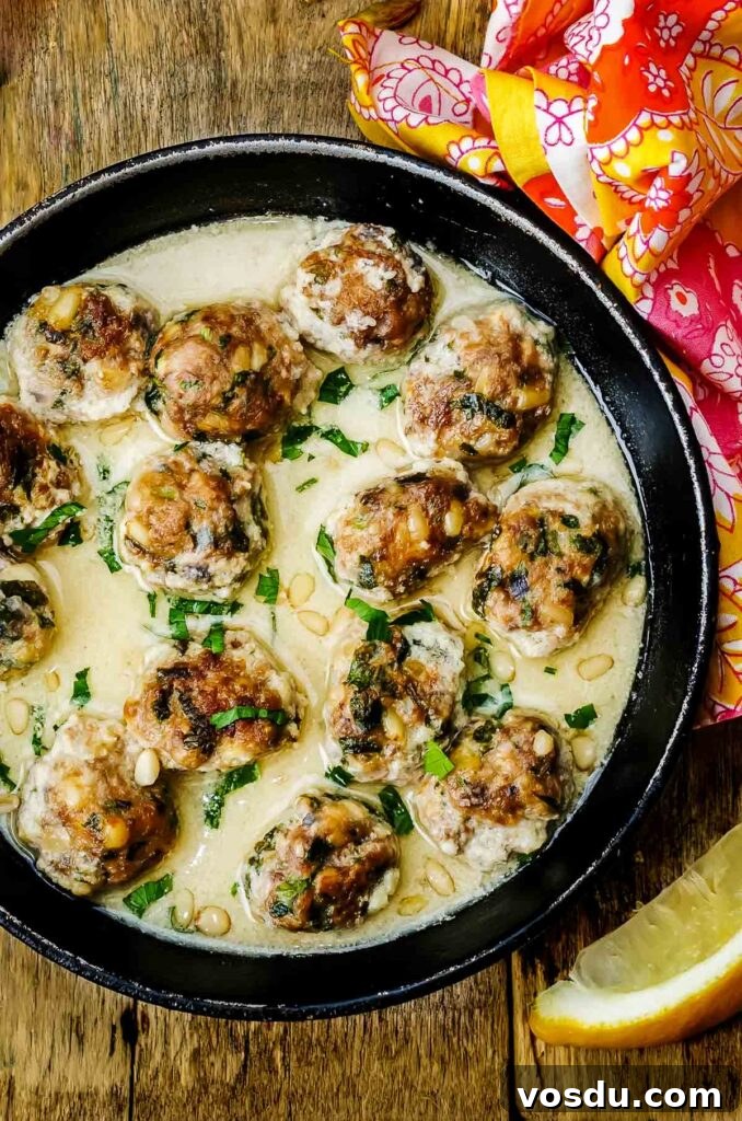 Turkish Köfte with Lemon-Tahini Sauce — Zesty Mediterranean Meatballs 2 Best Kofte Turkish Meatballs in a Lemon Sauce Next to Towel