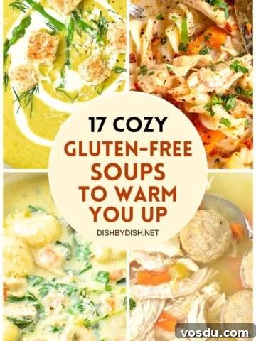 Collage of images of soups