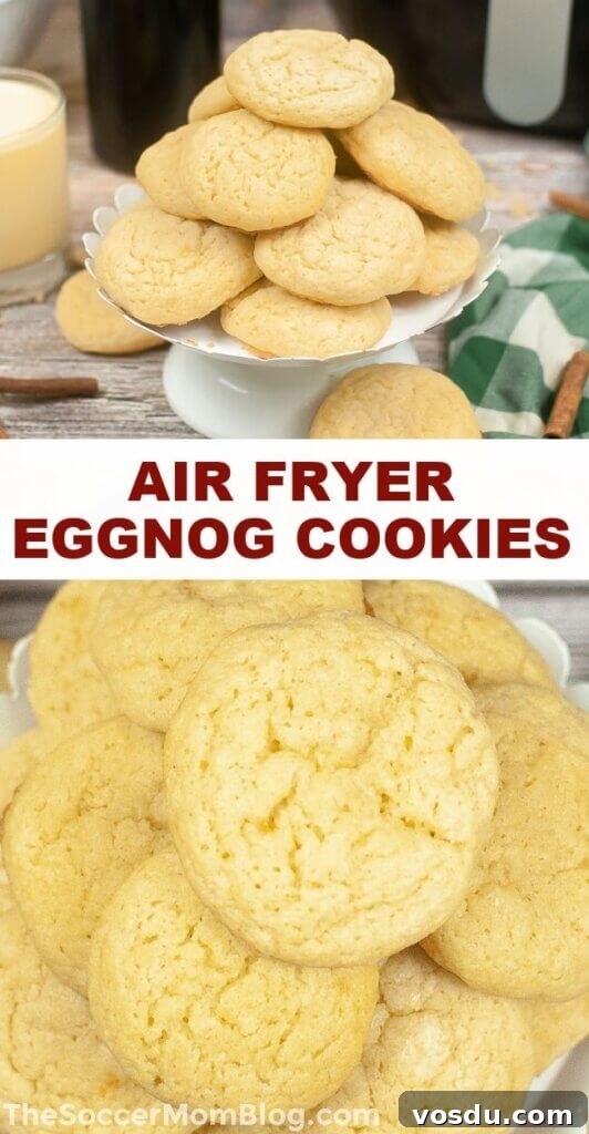 Air Fryer Eggnog Cookies Recipe for Holiday Baking 10 2 photo collage of air fryer eggnog cookies