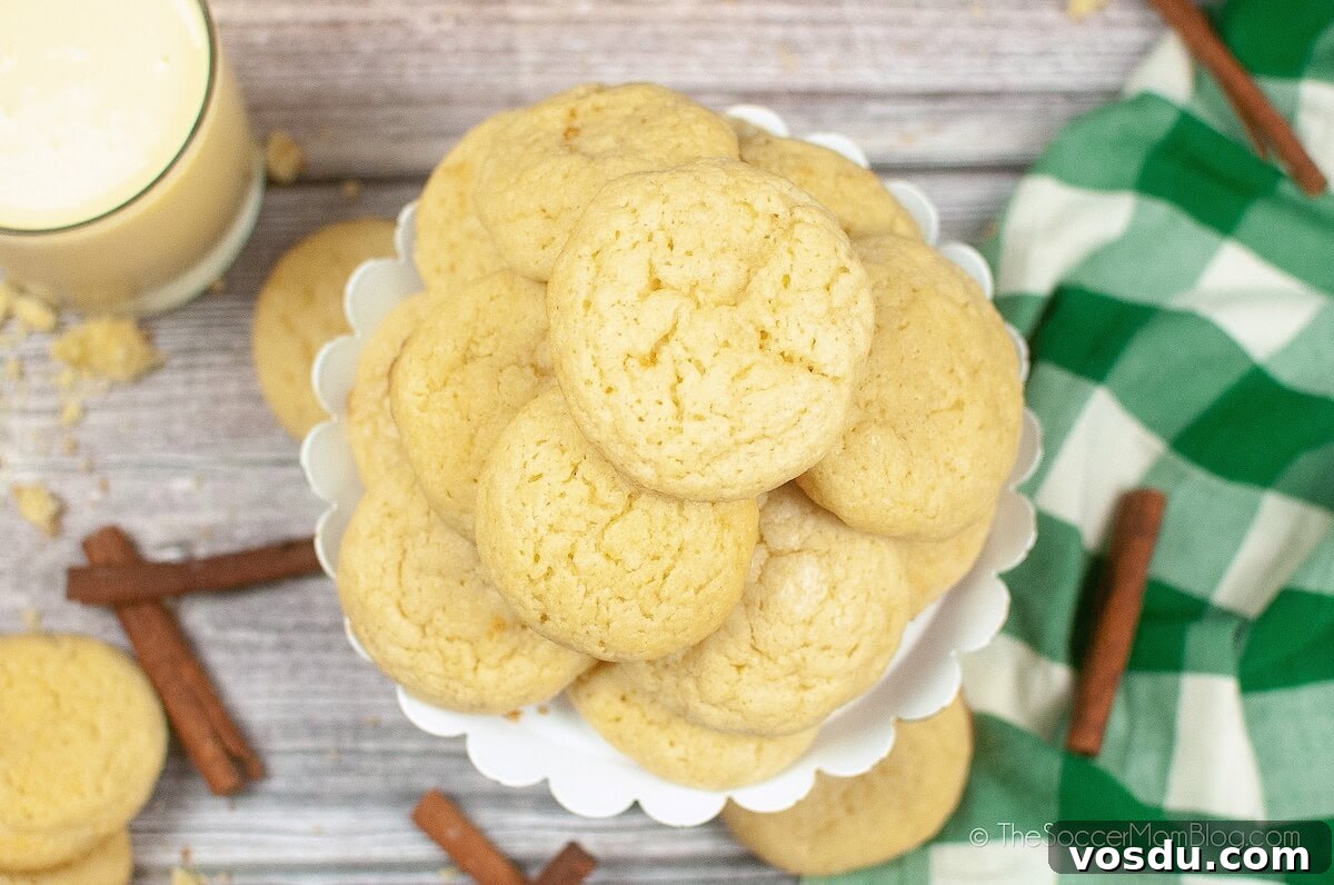 Air Fryer Eggnog Cookies Recipe for Holiday Baking 8 plate of fluffy eggnog cookies