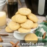 Air Fryer Eggnog Cookies Recipe for Holiday Baking 9 platter of eggnog cookies, piled high