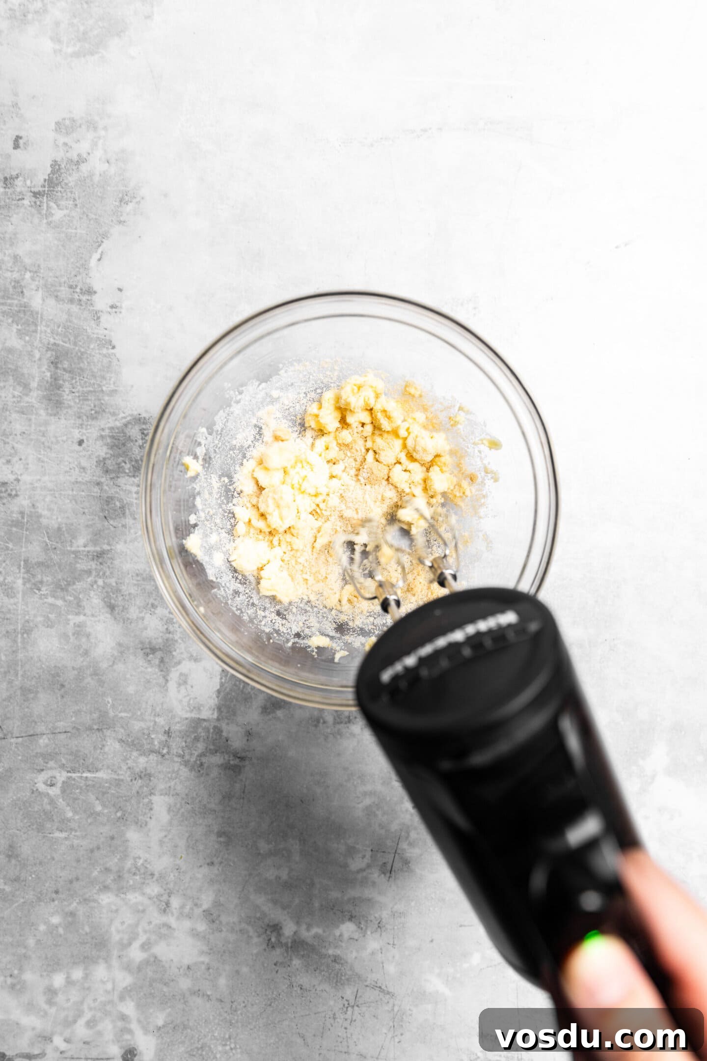 Simple Drop-Style Vanilla Sugar Cookies for Homemade Treats 5 Butter and sugar being creamed together in a mixing bowl