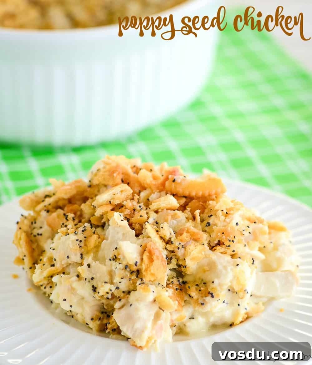 Best Poppy Seed Chicken - this rich and creamy chicken casserole is a favorite dinner recipe that everyone loves! Tips for making the best poppy seed chicken casserole. poppy seed chicken casserole title photo