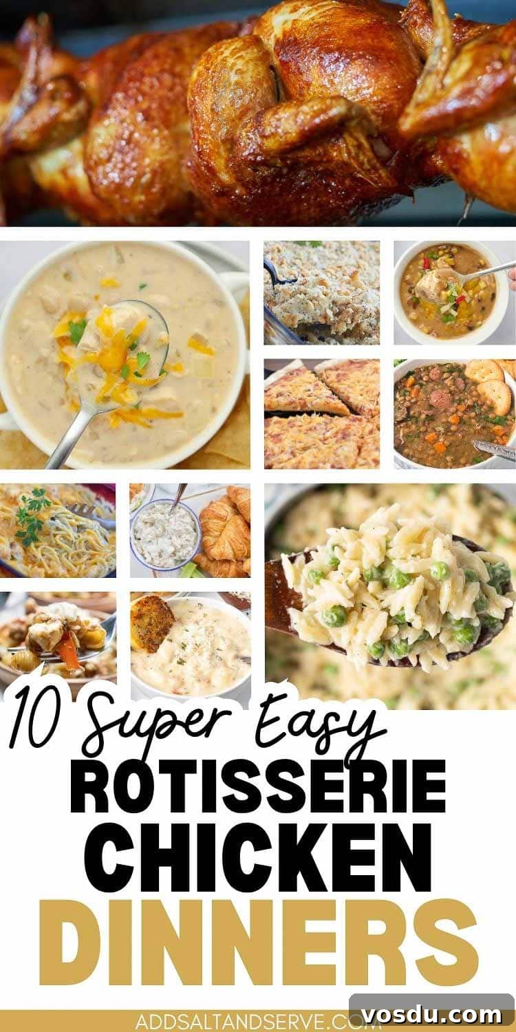 15 Quick Rotisserie Chicken Dinners for Busy Weeknights 16 10 super easy rotisserie chicken dinners; photos of various dishes
