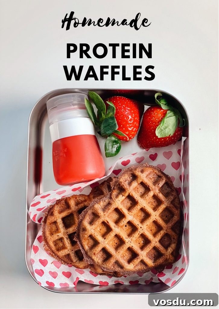 Homemade protein waffles on a plate