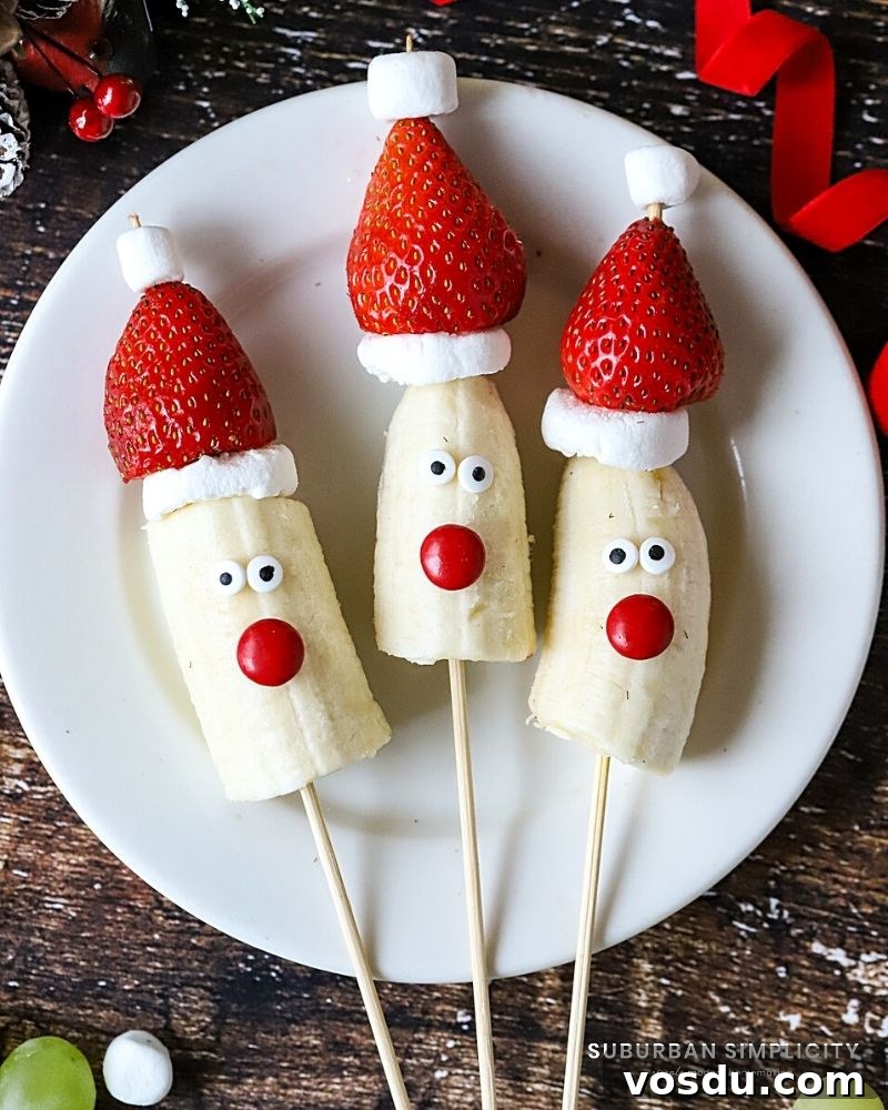 Festive Christmas Fruit Kabobs: Colorful Holiday Skewers 7 Banana Santa Skewers
