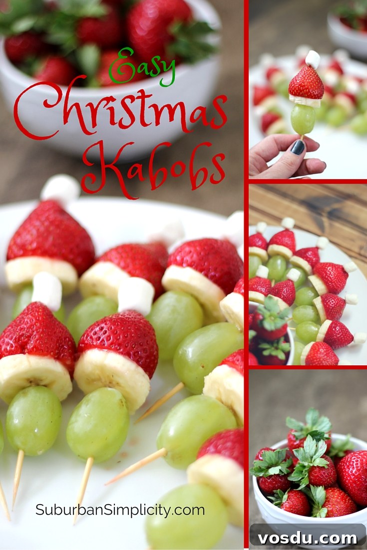 Festive Christmas Fruit Kabobs: Colorful Holiday Skewers 9 Image with pictures of Christmas Kabobs.