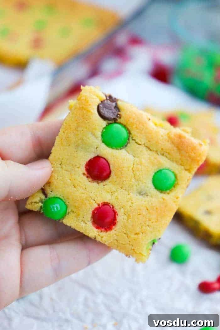 Festive Christmas Cake Mix Bars Recipe: Quick Holiday Dessert 2 Christmas Cake Mix Bars in my hand