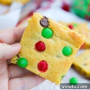 Christmas Cake Mix Bars in my hand