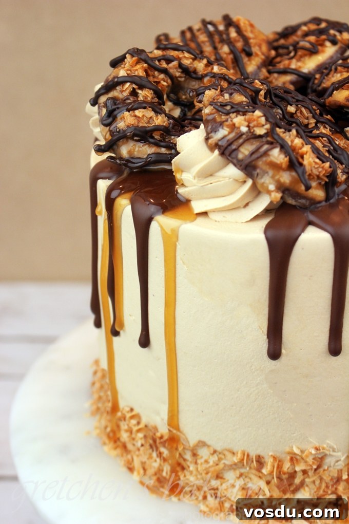 Samoa Cookie Cake Recipe Inspired by Girl Scout Cookies 3 Girl Scout Samoa Cake