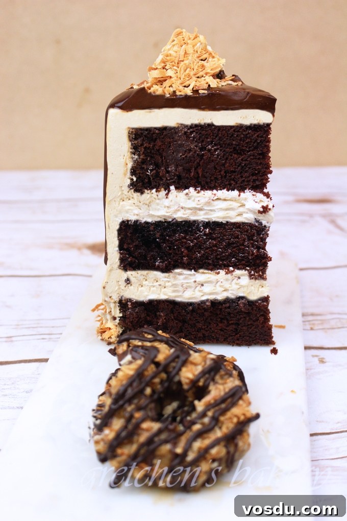 Samoa Cookie Cake Recipe Inspired by Girl Scout Cookies 4 Girl Scout Samoa Cake