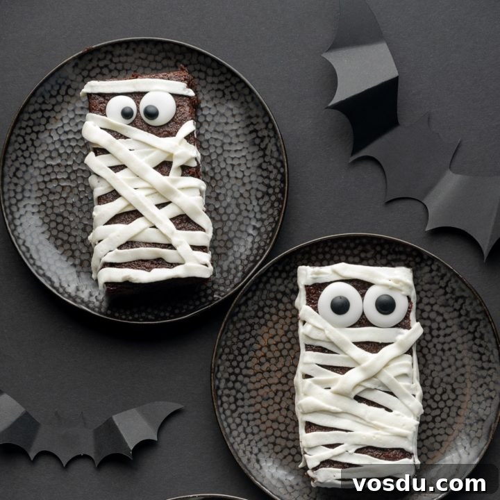 Halloween Mummy Sugar-Free Brownie Treats  (Gluten-Free & Low Carb)