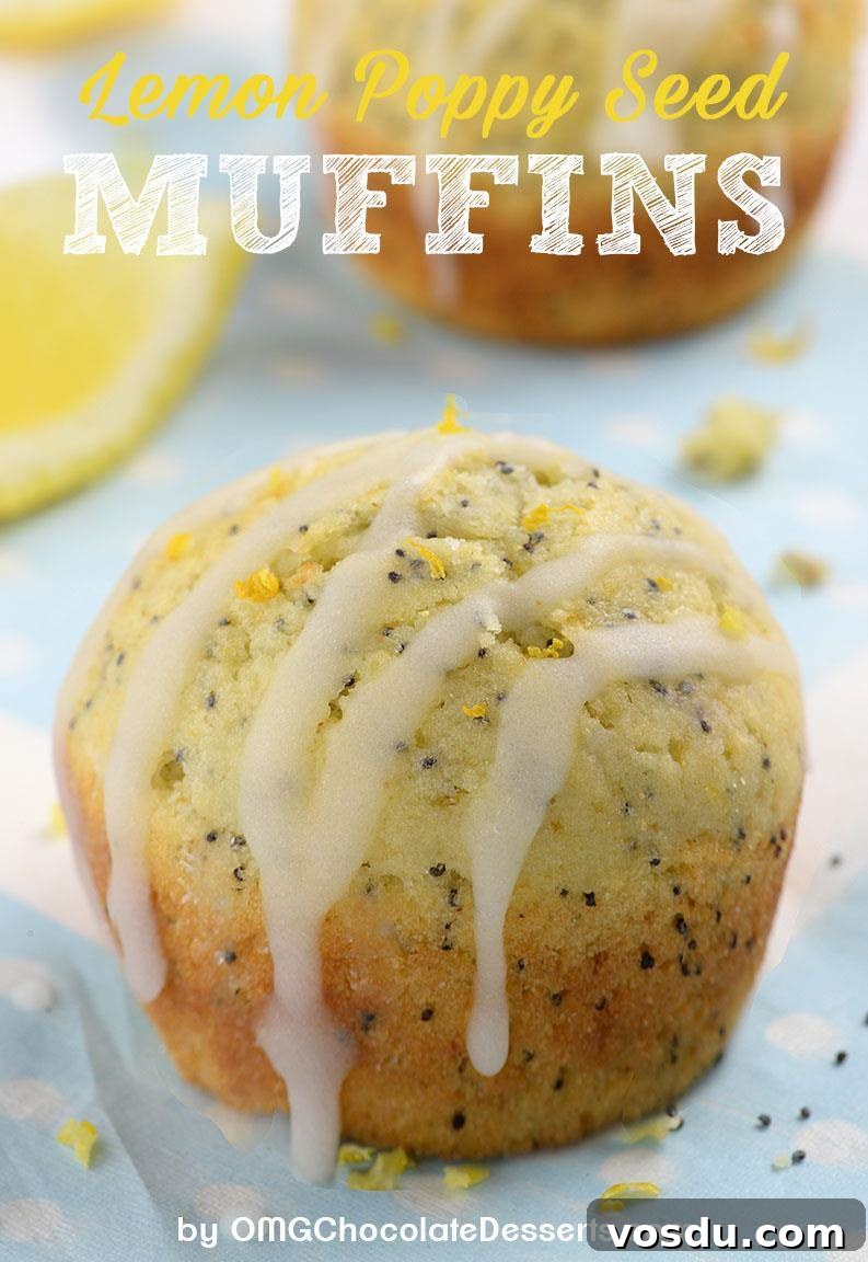 Moist Lemon Poppy Seed Muffins with Zesty Glaze 2 Lemon Poppy Seed Muffins –Simple and easy recipe for bright and sunny breakfast or brunch- moist, lemon infused muffins made with Greek yogurt. Slight crunch from poppy seeds makes really interesting twist on the classic, plain lemon muffins.