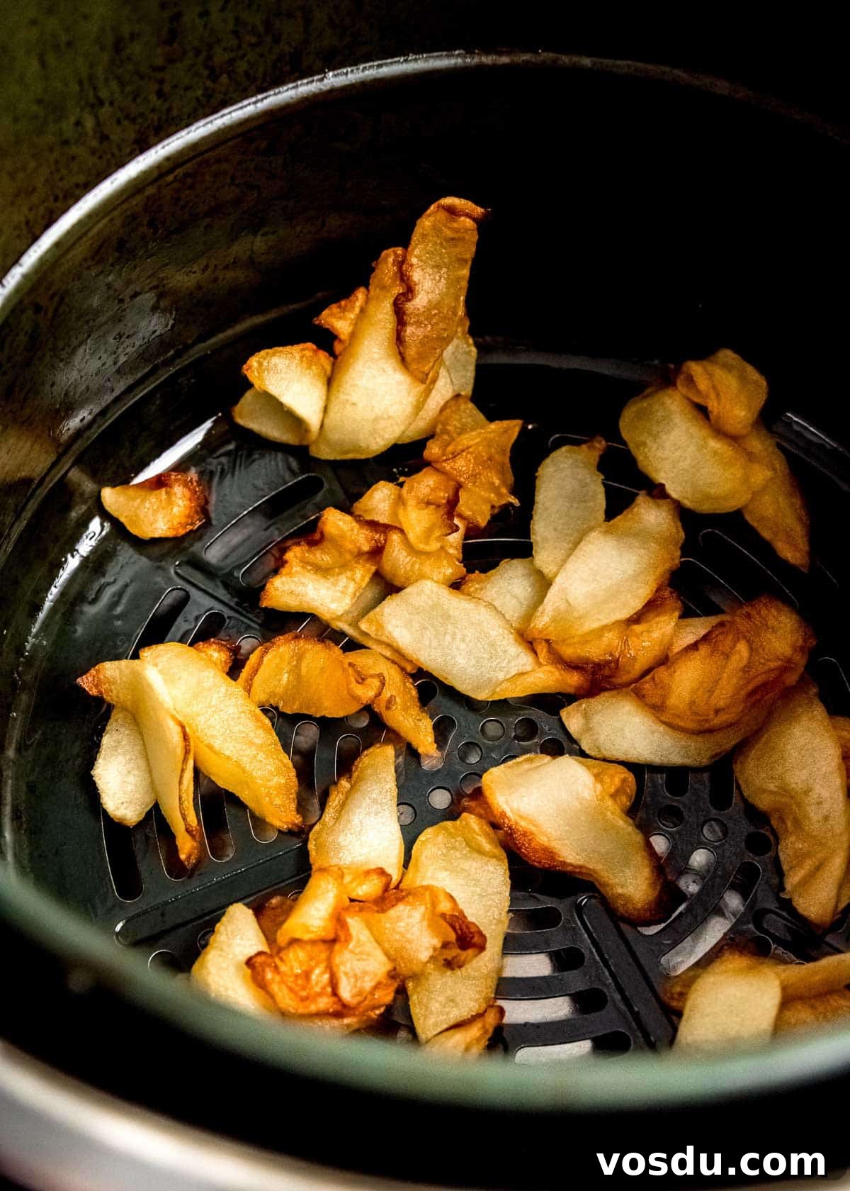 Crispy Cinnamon Air Fryer Apples Recipe 9 cooked apples in air fryer