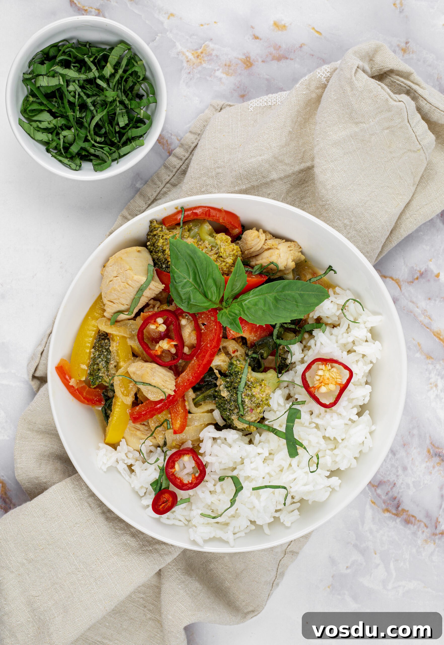 Thai Red Curry with Chicken: Authentic Spicy Coconut Recipe 2 Chicken Thai red curry in a white bowl
