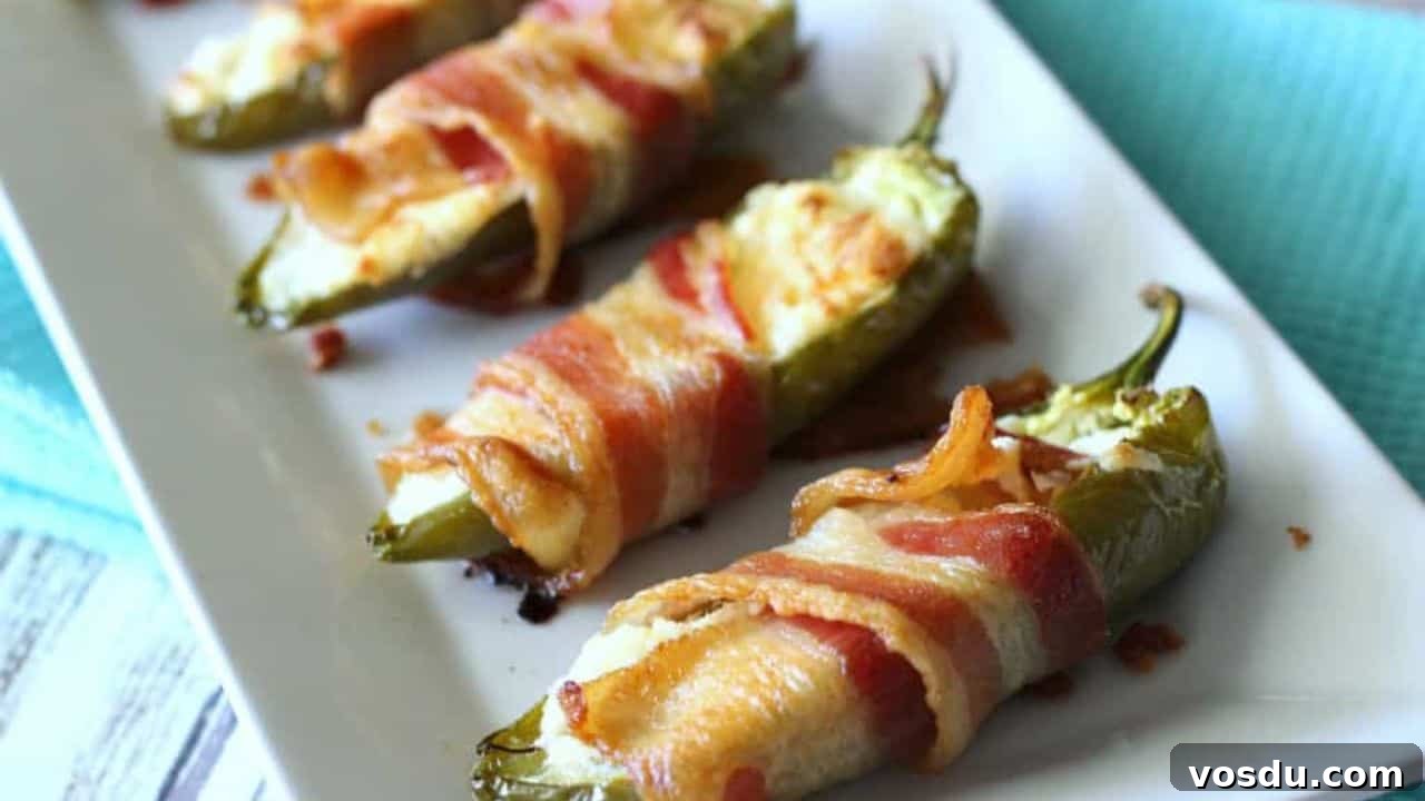 Bacon Wrapped Ranch Stuffed Jalapeño Peppers