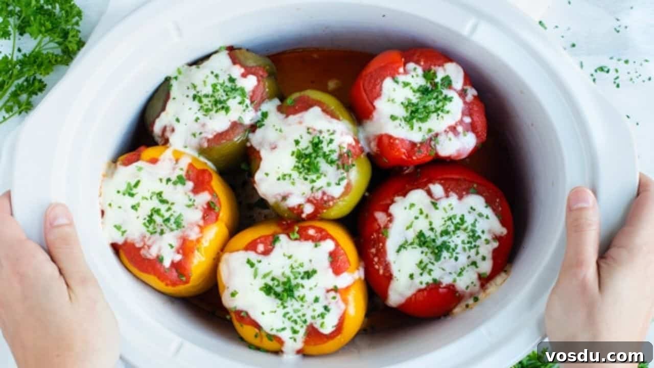 Crock Pot Turkey Stuffed Peppers with Rice