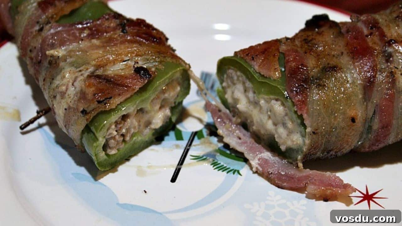 Bacon Wrapped Stuffed Anaheim Peppers