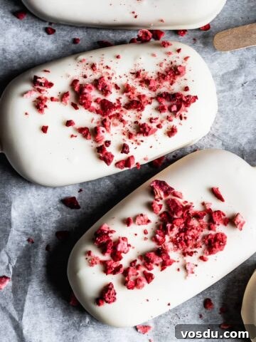 Closeup of strawberry rhubarb ice cream bars.