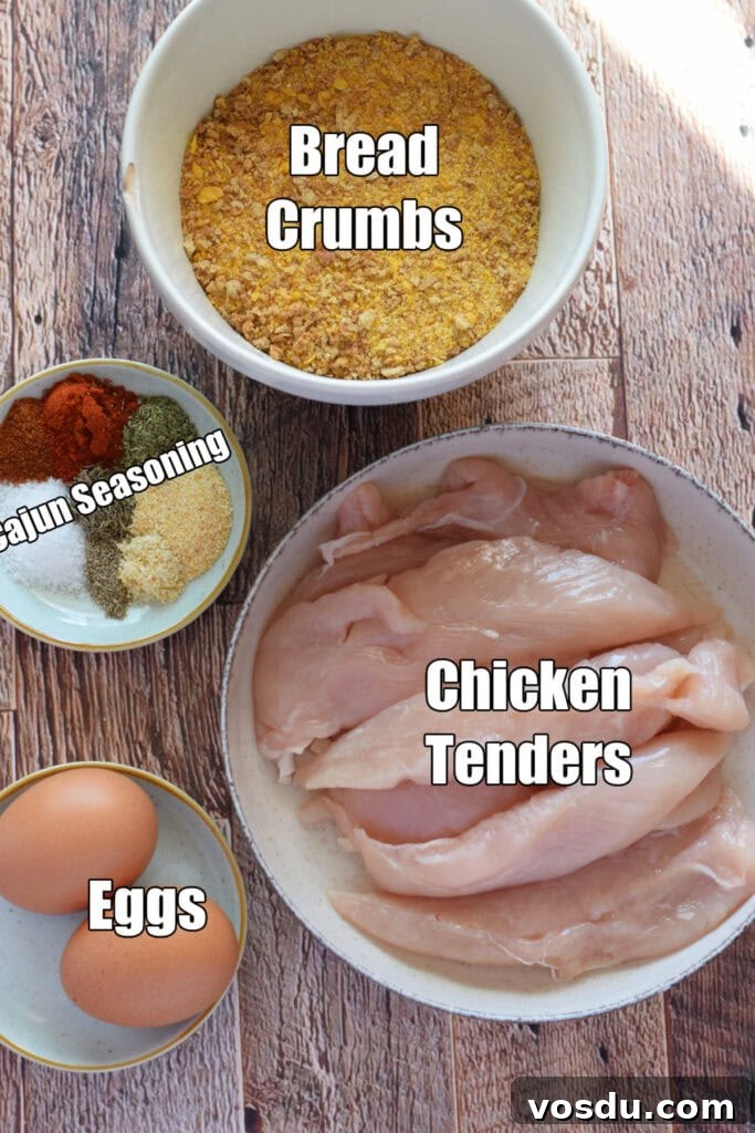 Cajun Chicken Tenders Recipe: Crispy Spicy Oven-Baked Option 5 Ingredients to make cajun chicken tenders.