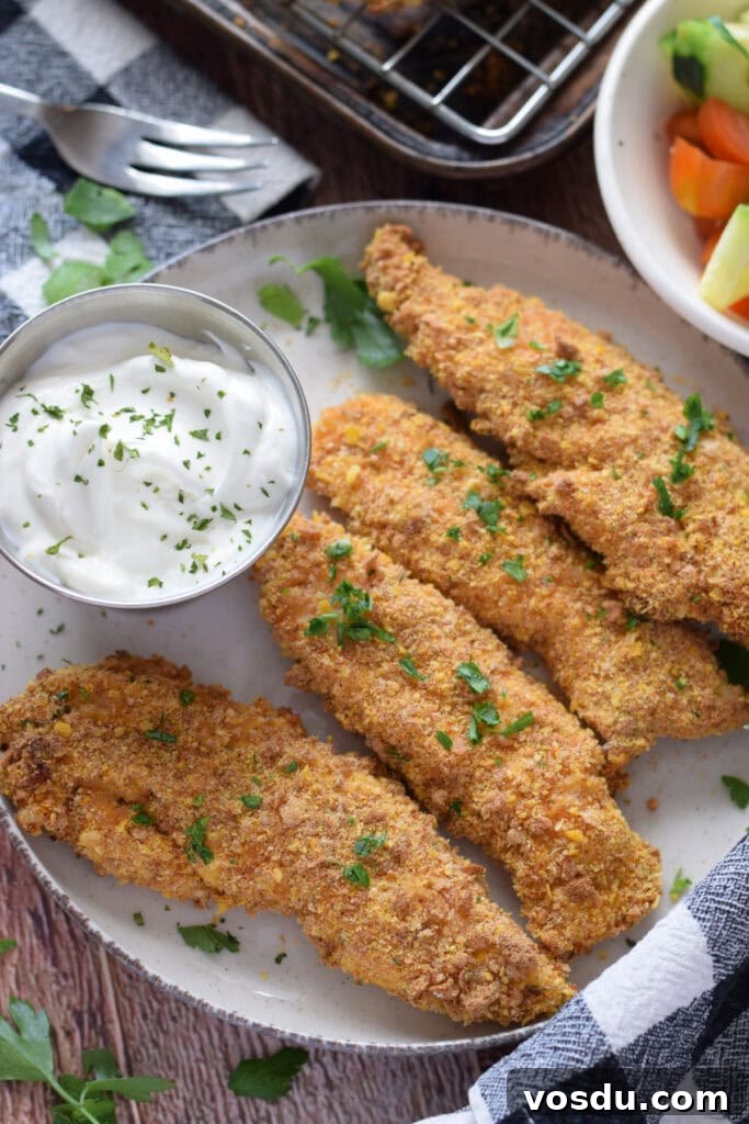 Cajun Chicken Tenders Recipe: Crispy Spicy Oven-Baked Option 10 Baked cajun chicken tenders with a dip.