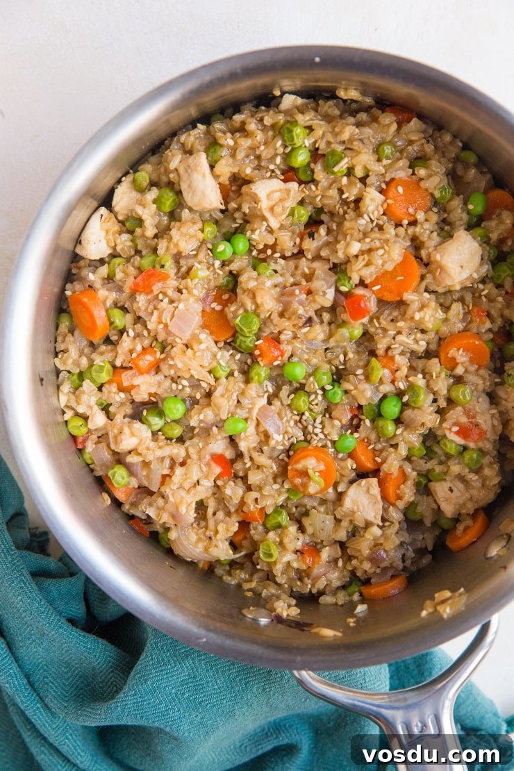 One-Pot Chicken Un-Fried Rice Recipe 4 Easy Chicken Un-Fried Rice is a one-pot healthy version of classic fried rice