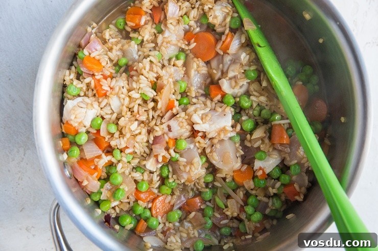 One-Pot Chicken Un-Fried Rice Recipe 7 Finished one pot un-fried rice