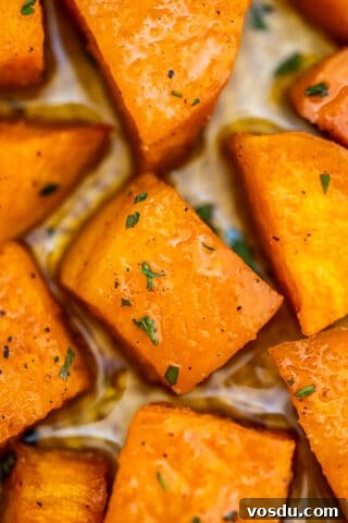 Roasted Sweet Potatoes are crispy on the outside and tender on the inside! Cooking this dish will only take 30 minutes making this a great dinner staple! #sidedish #sweetpotatoes #roastedsweetpotatoes #thanksgiving #sweetandsavorymeals
