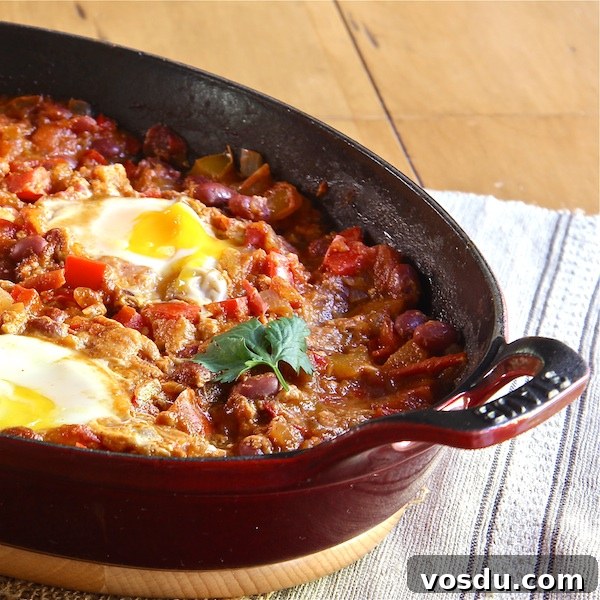 Vegetarian Moroccan Bean Chili with Poached Eggs Vegetarian Moroccan Bean Chili with Poached Eggs