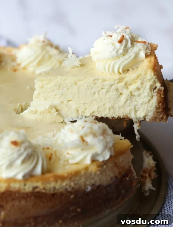 Creamy Key Lime Cheesecake Recipe with Graham Cracker Crust 3 Slicing and serving Key Lime Cheesecake