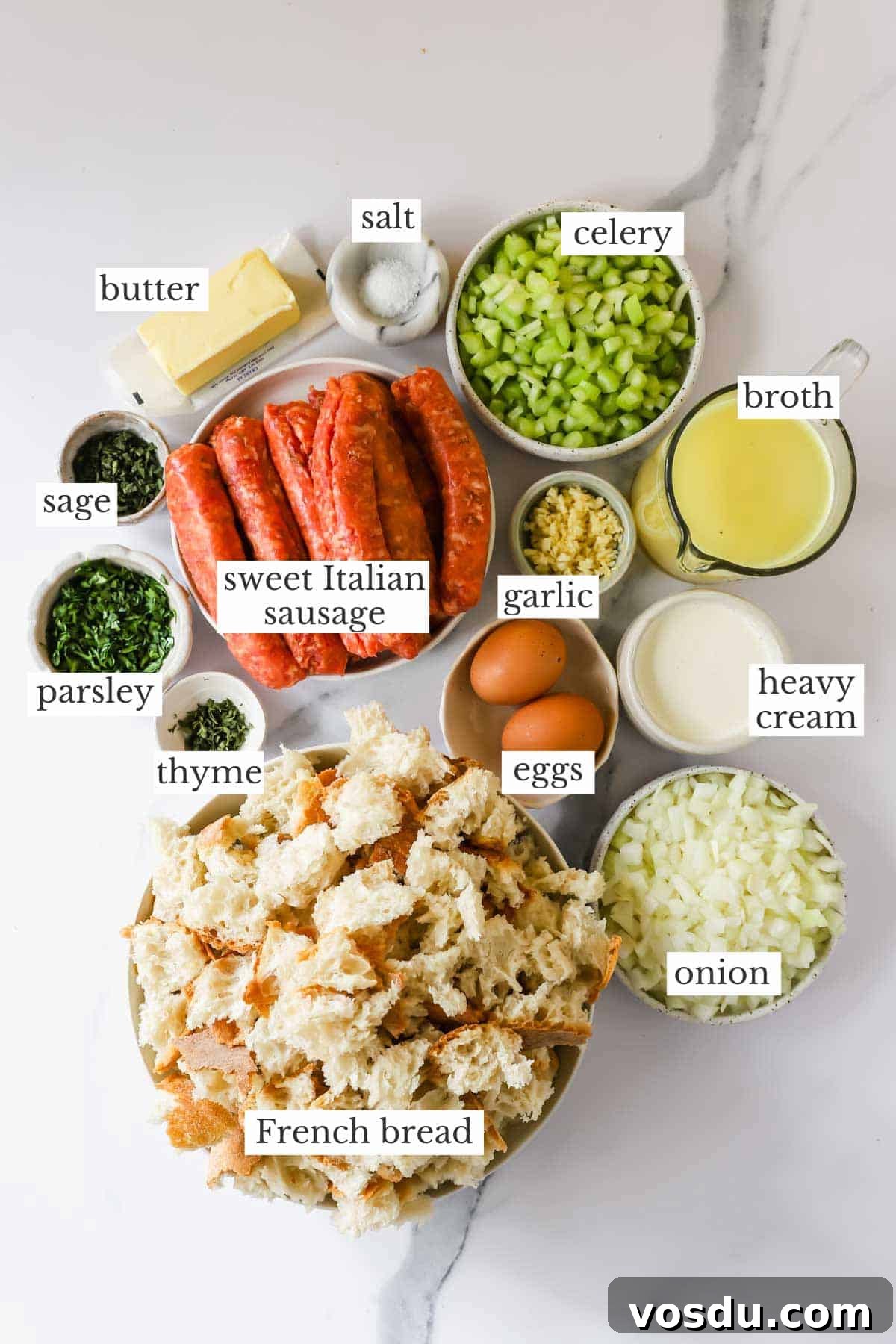 Savory Sausage Stuffing Recipe for Holiday Dinners 4 Ingredients to make Italian sausage stuffing.