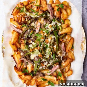 Loaded Philly Cheesesteak Fries: Steak, Cheese & Onions 6 Fries loaded with steak, green peppers and melted cheese.