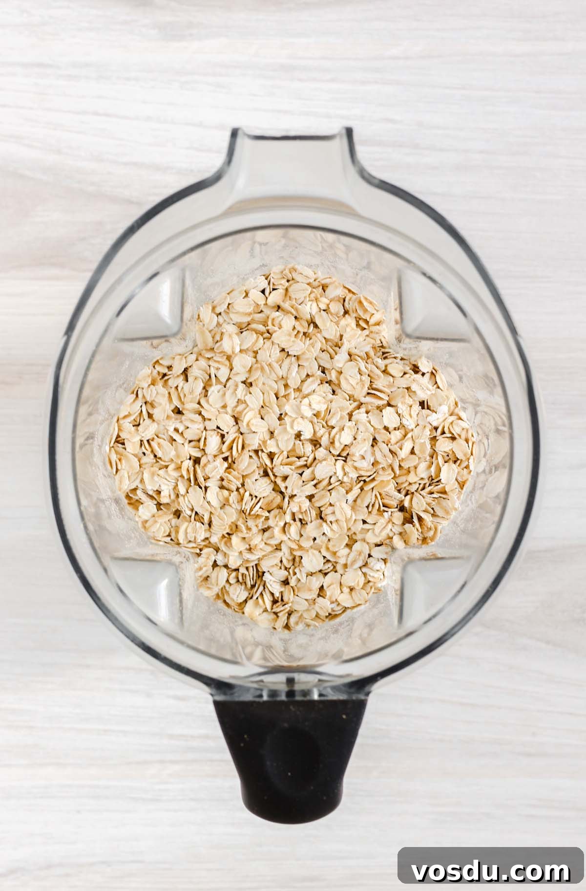 Rolled oats in a blender.