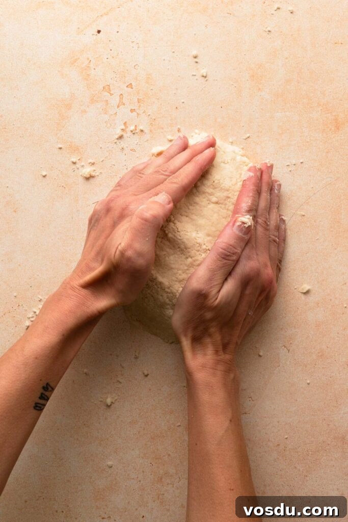 Pressing dough
