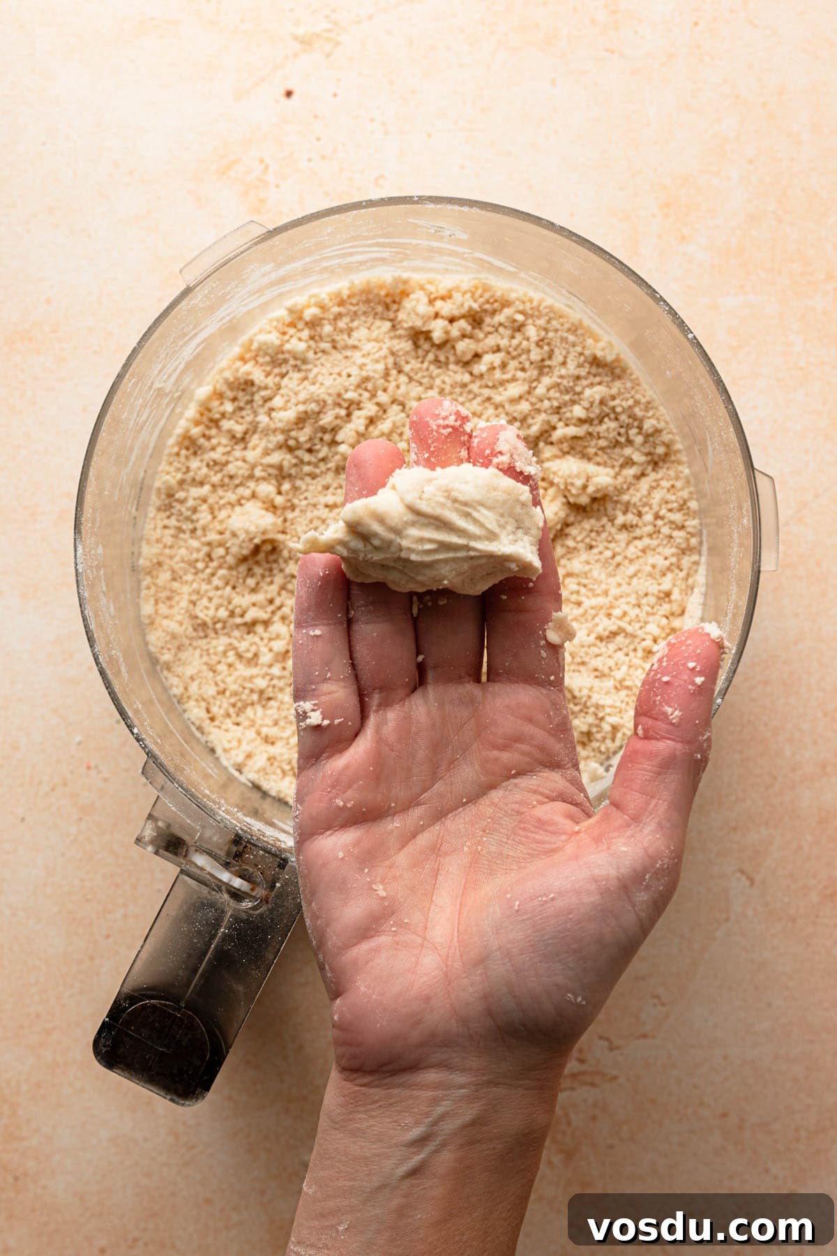 Pinching dough to test