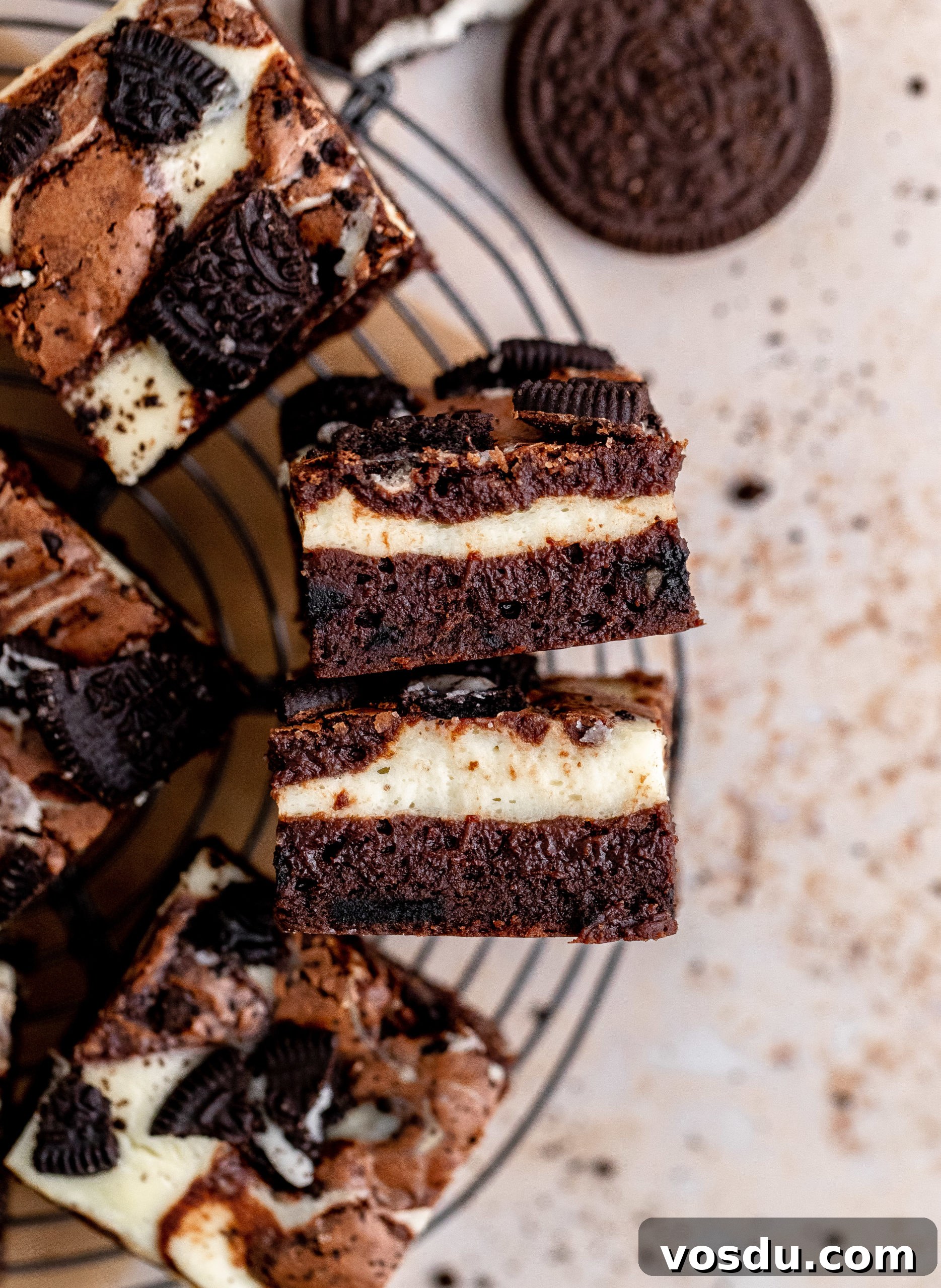 Oreo Cheesecake Brownies Recipe — Fudgy Oreo Swirl Brownies 7 slices of cake