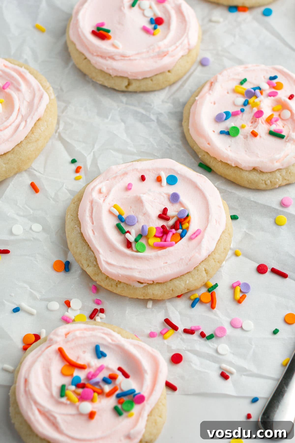 Eggless frosted sugar cookies