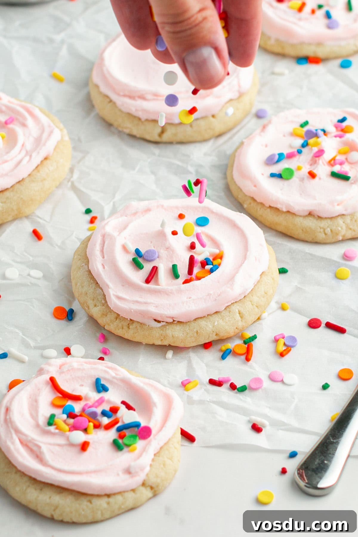 stack of frosted cookies
