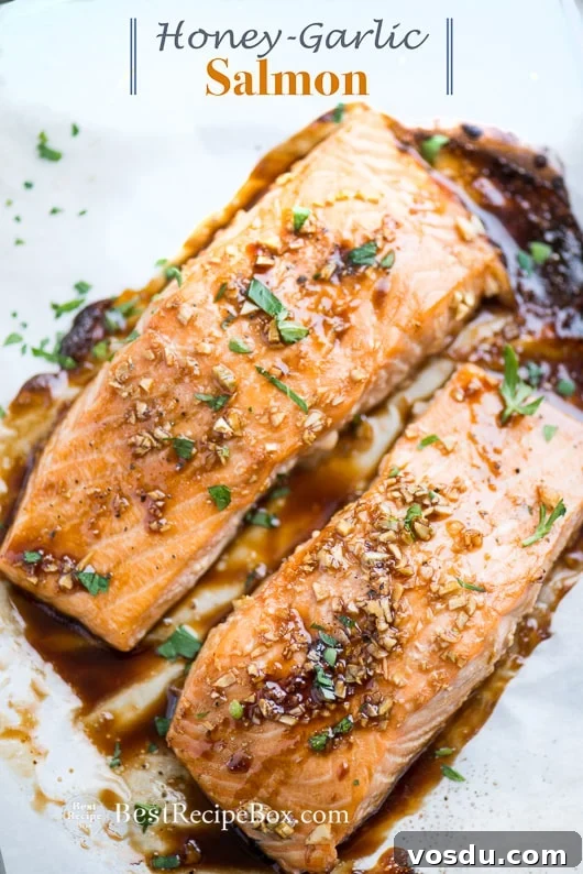 Baked Honey Garlic Salmon that's Easy Healthy Salmon Recipe | @bestrecipebox Baked Honey Garlic Salmon recipe
