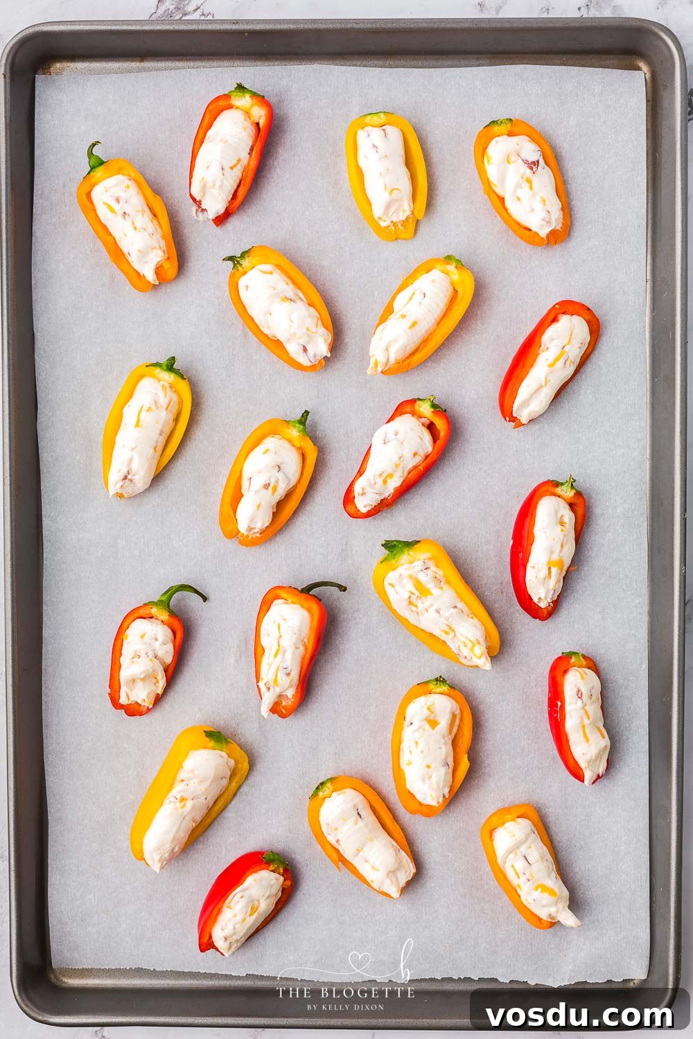 Stuffed Mini Peppers with Cream Cheese and Herbs 8 Peppers with cheese mixture