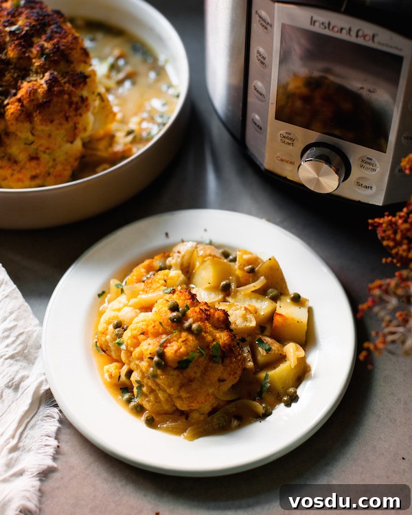 Instant Pot Whole Cauliflower Piccata Recipe 6 instant pot whole cauliflower